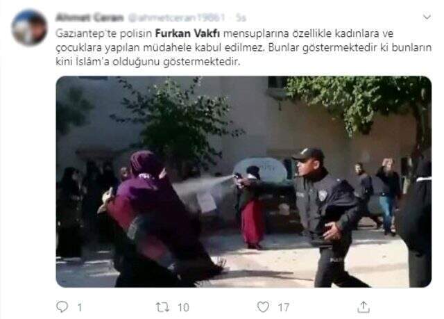 Furkan Vakfı'nın eylemine biber gazlı ve joplu polis müdahalesi sosyal medyada eleştirildi