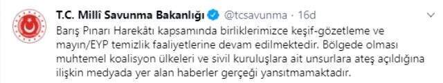 MSB: Koalisyon ülkeleri ve sivil kuruluşlara ateş açıldığı yönündeki haberler gerçeği yansıtmıyor