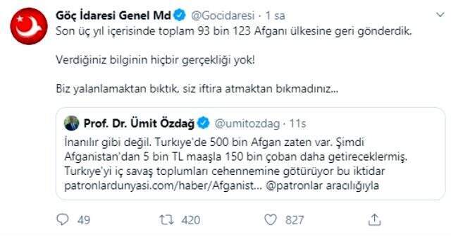 Göç İdaresi Genel Müdürlüğü'nden İYİ Partili Özdağ'a sert yanıt: Biz yalanlamaktan bıktık, siz iftira atmaktan bıkmadınız