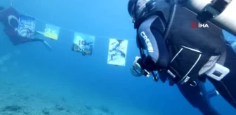 Fethiye'de denizaltında resim sergisi