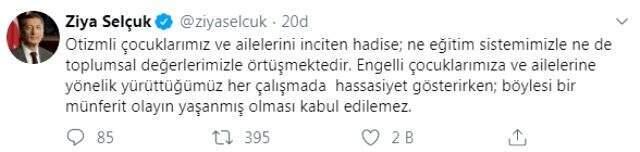 Son Dakika: Milli Eğitim Bakanı'ndan otizmli çocukların yuhalanmasına sert tepki: Eğitim sistemimizle örtüşmüyor