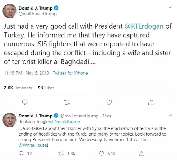 Trump: Erdoğan'ı Beyaz Saray'a dört gözle bekliyoruz Trump: Erdoğan'ı Beyaz Saray'a dört gözle bekliyoruz
