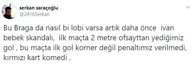 Yine Braga yine kırmızı kart! Akıllara Ivan Bebek geldi