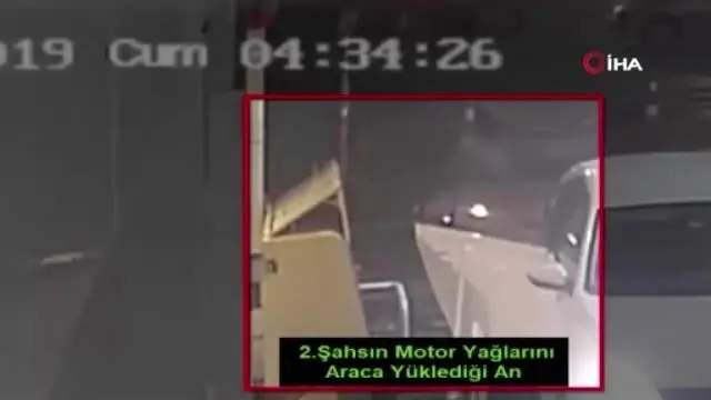 Akaryakıt istasyonu hırsızları güvenlik kamerasında