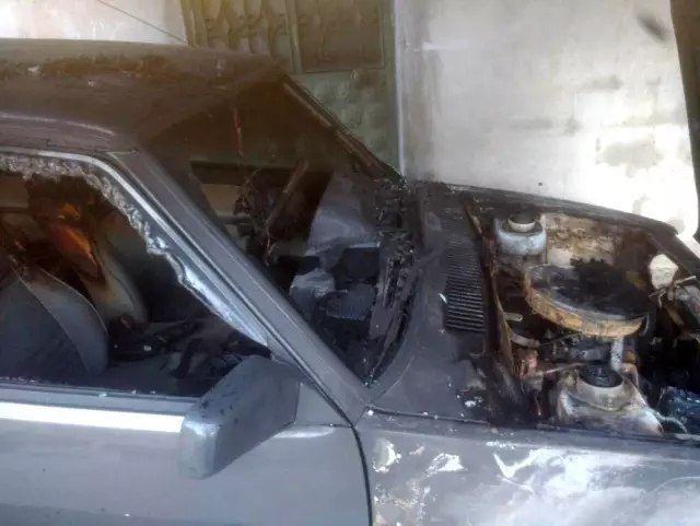 Komşusunun aracını kundakladı, gözaltına alındı