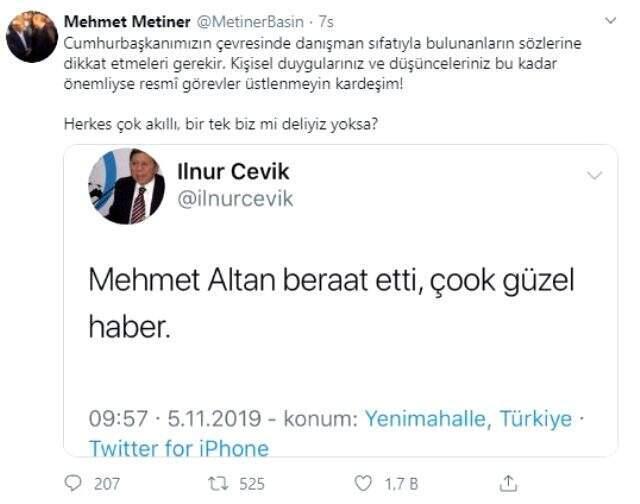 Mehmet Metiner, Erdoğan'a iki ismi görevden alması için çağrıda bulundu