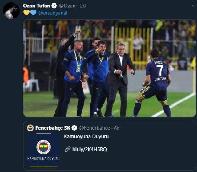 Ozan Tufan'dan Ersun Yanal paylaşımı geldi