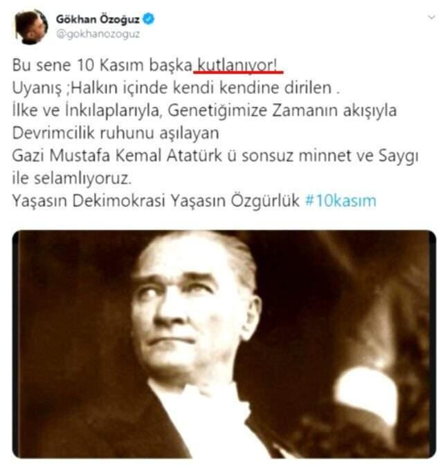 Gökhan Özoğuz, tepki çeken 10 Kasım paylaşımını düzenleyip yeniden paylaştı