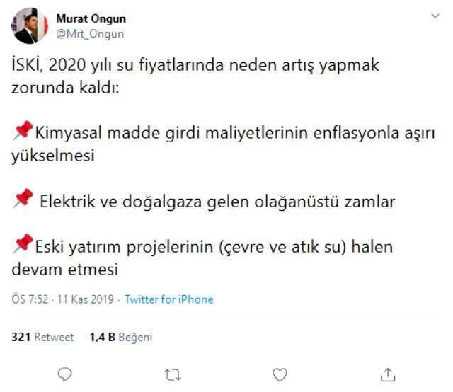 İBB'den su zammı açıklaması: Kimyasal madde, elektrik ve doğalgaza gelen zamlar nedeniyle fiyatlar yükselecek