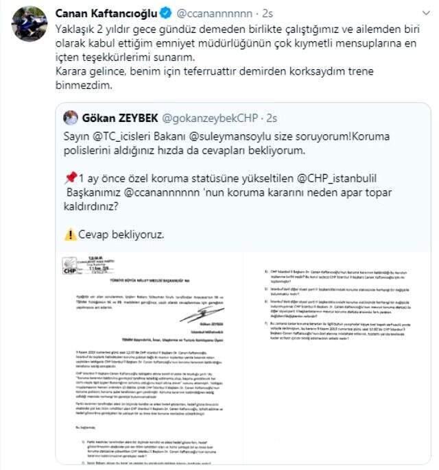 Kaftancıoğlu'ndan koruma polislerinin geri çekilmesi hakkında açıklama: Demirden korksaydım trene binmezdim