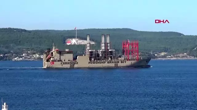 Yüzen enerji gemisi çanakkale boğazı'ndan geçti Yüzen enerji gemisi çanakkale boğazı'ndan geçti