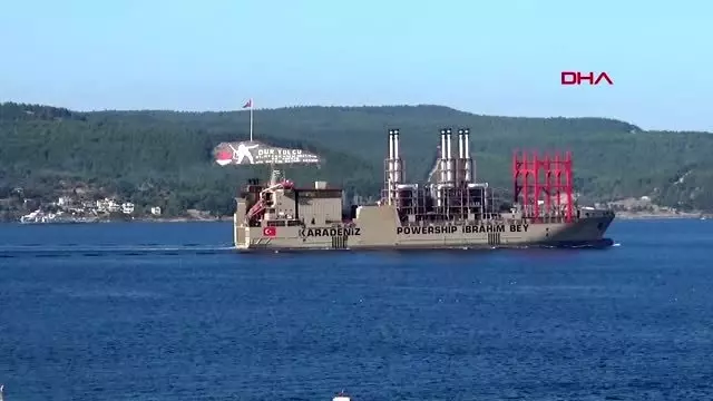 Yüzen enerji gemisi çanakkale boğazı'ndan geçti Yüzen enerji gemisi çanakkale boğazı'ndan geçti