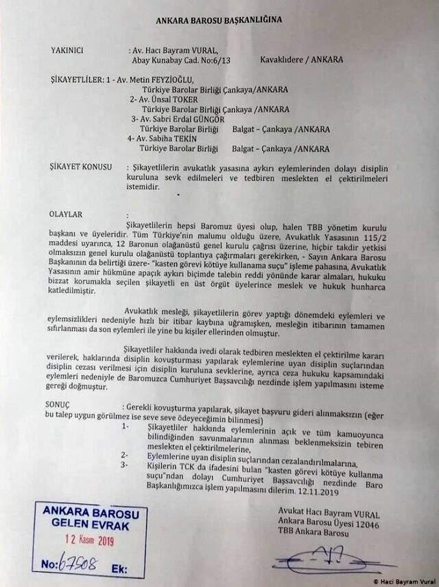 İstifa istenen Metin Feyzioğlu'na 'disiplin' yolu için ilk adım atıldı