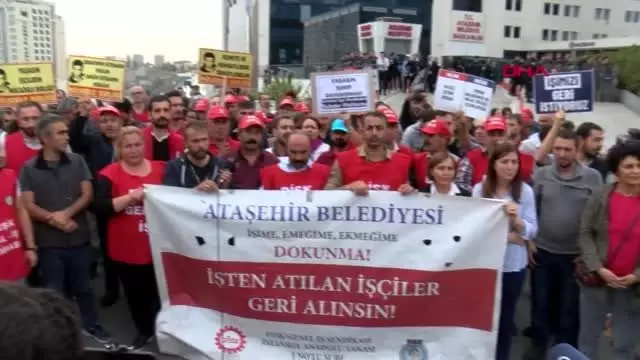 Ataşehir belediyesi önündeişten atılanlar geri alınsın eylemi Ataşehir belediyesi önündeişten atılanlar geri alınsın eylemi