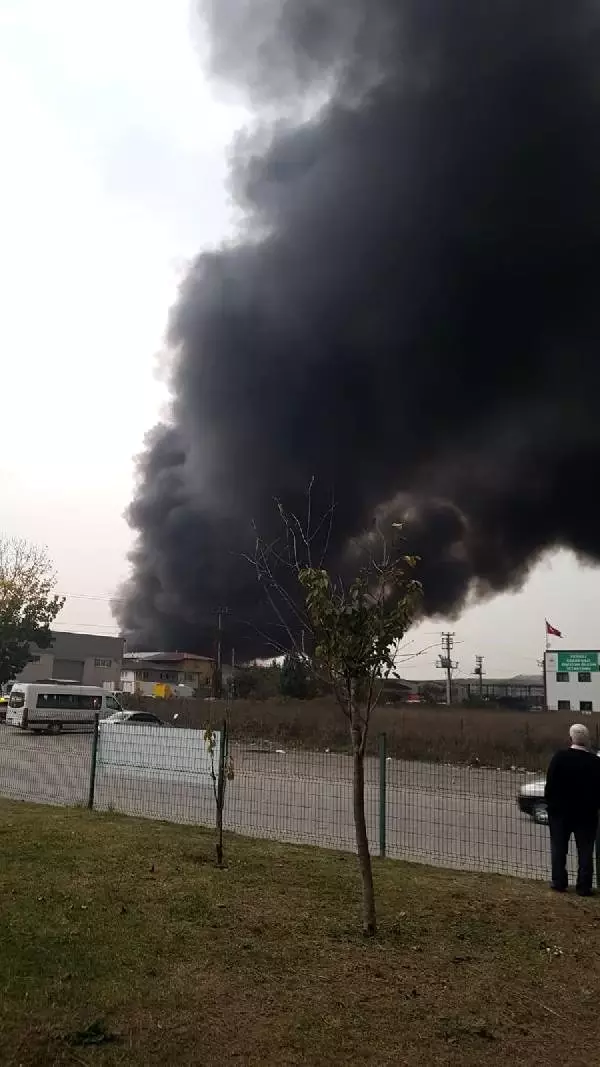 Sakarya'da, geri dönüşüm fabrikasında yangın (2) Sakarya'da, geri dönüşüm fabrikasında yangın (2)