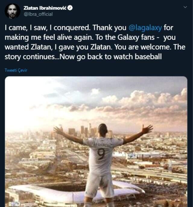 Zlatan Ibrahimovic'ten Amerika'ya kendine has şekilde veda etti