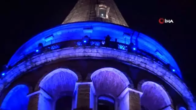Galata Kulesi 'Dünya Diyabet Günü' nedeniyle maviye büründü Galata Kulesi 'Dünya Diyabet Günü' nedeniyle maviye büründü