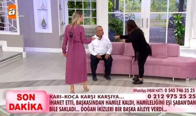 Yasak aşk yaşadığı adamdan çocuk dünyaya getiren kadın Esra Erol'un programında gerginlik çıkardı