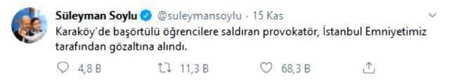 Karaköy'de başörtülü öğrenciye saldıran kişi gözaltına alındı
