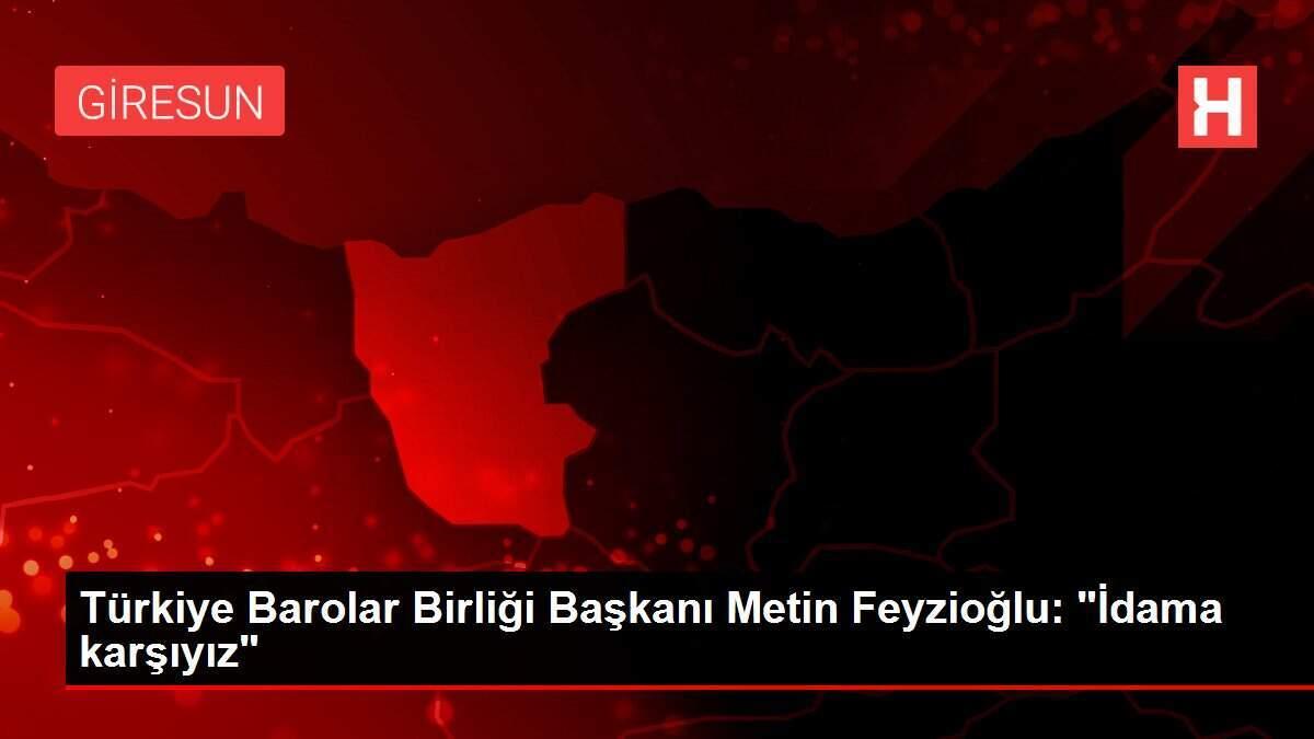 Türkiye Barolar Birliği Başkanı Metin Feyzioğlu: 'İdama karşıyız'