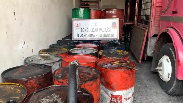 Depo baskınında 10 bin litre kaçak madeni yağ ele geçirildi