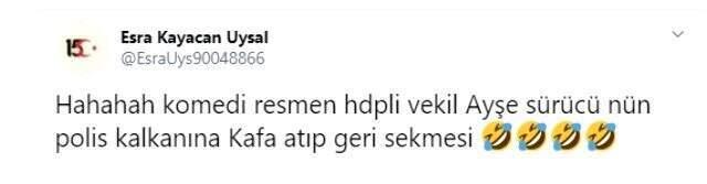 Polis kalkanına kafa atan HDP'li Ayşe Sürücü, sosyal medyada gündem oldu