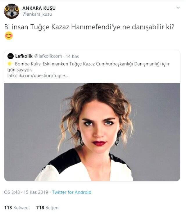 Tuğçe Kazaz'dan Cumurbaşkanı Erdoğan'ın danışmanı olacağı iddialarına yanıt: Benim için en büyük makam Allah'ın rızasıdır!