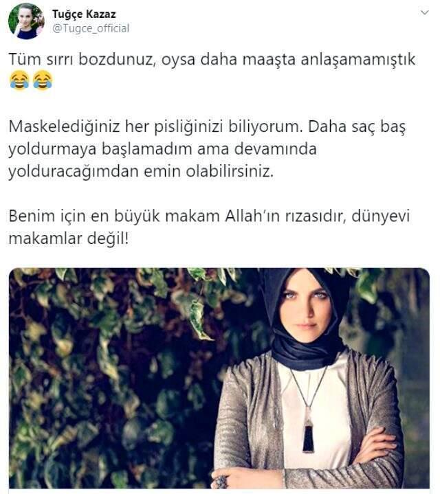 Tuğçe Kazaz'dan Cumurbaşkanı Erdoğan'ın danışmanı olacağı iddialarına yanıt: Benim için en büyük makam Allah'ın rızasıdır!