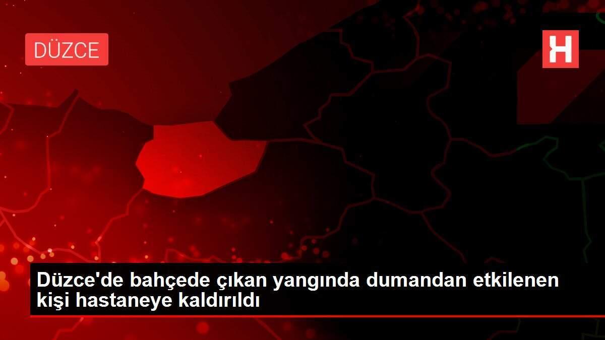 Düzce'de bahçede çıkan yangında dumandan etkilenen kişi hastaneye kaldırıldı