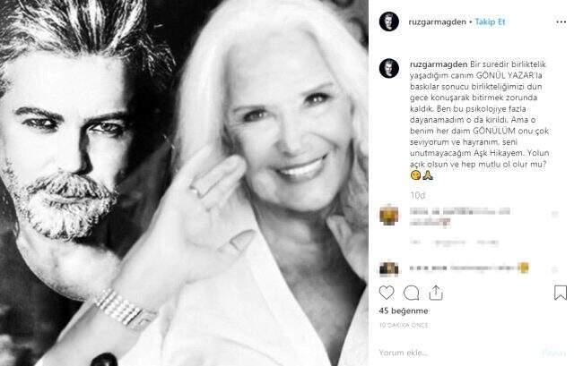 Gönül Yazar, kendisinden 32 yaş küçük olan Rüzgar Mağden ile ayrıldı