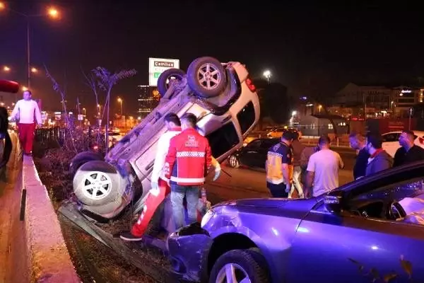D-100'de zincirleme trafik kazası: 2 yaralı