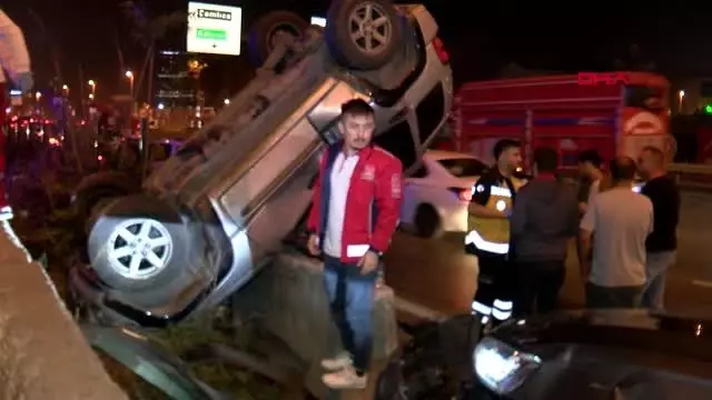 D-100'de zincirleme trafik kazası 2 yaralı D-100'de zincirleme trafik kazası 2 yaralı
