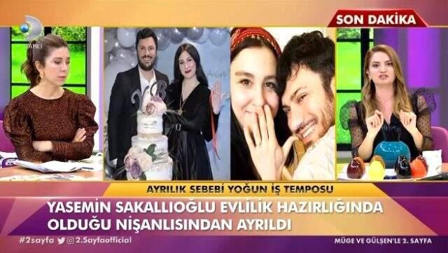 Oyuncu Yasemin Sakallıoğlu, nişanlısı ile ayrıldı