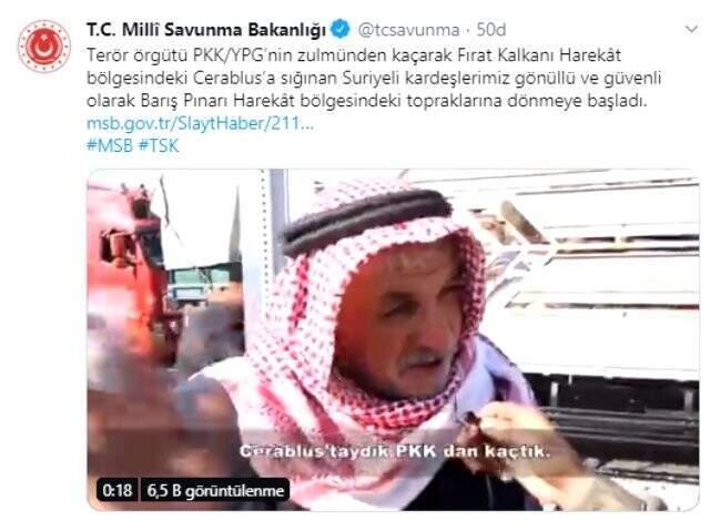 MSB: 70 aile daha Cerablus'tan Tel Abyad'a doğru yola çıktı