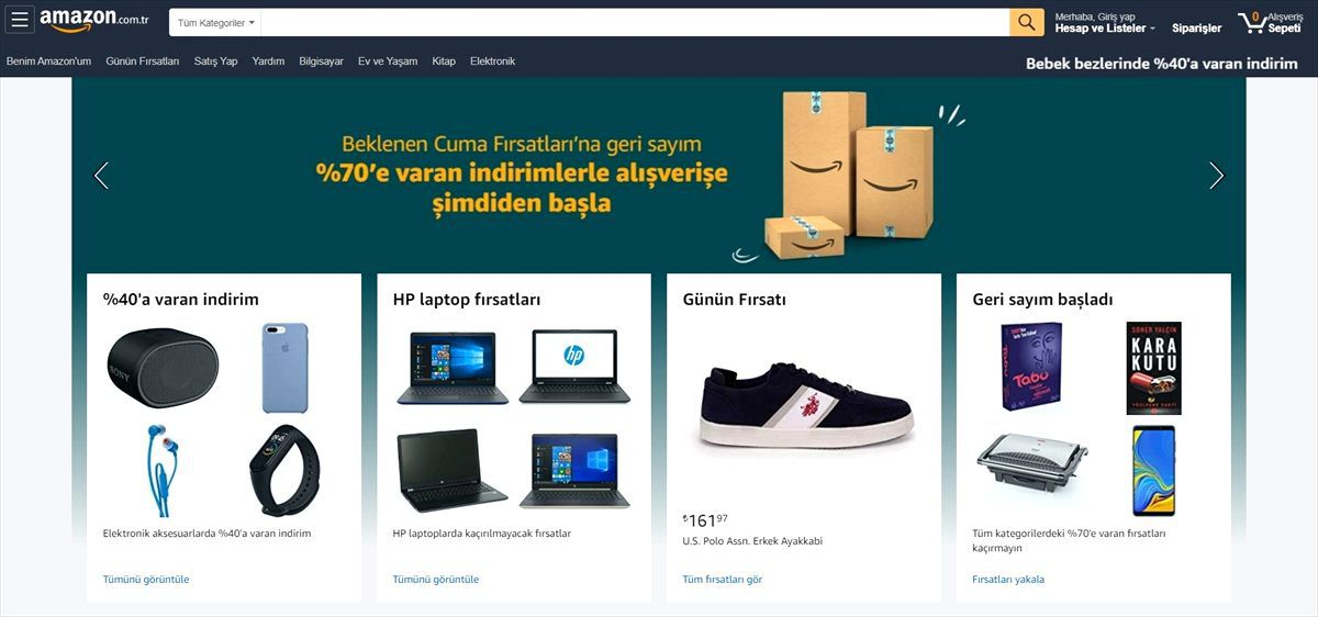 Amazon.com.tr'den 'Beklenen Cuma'ya özel yüzde 70'e varan indirim