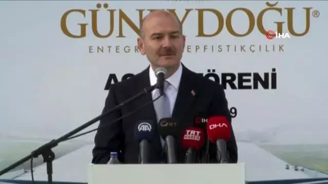 Bakan Soylu fabrika açılışında konuştu Bakan Soylu fabrika açılışında konuştu