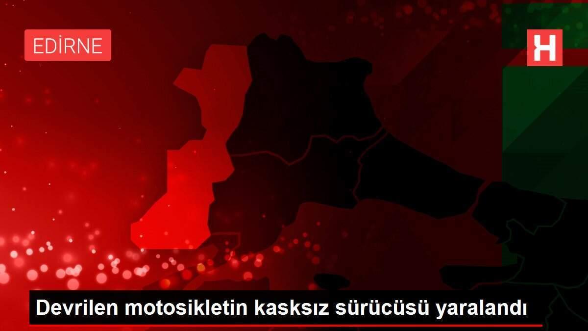 Devrilen motosikletin kasksız sürücüsü yaralandı