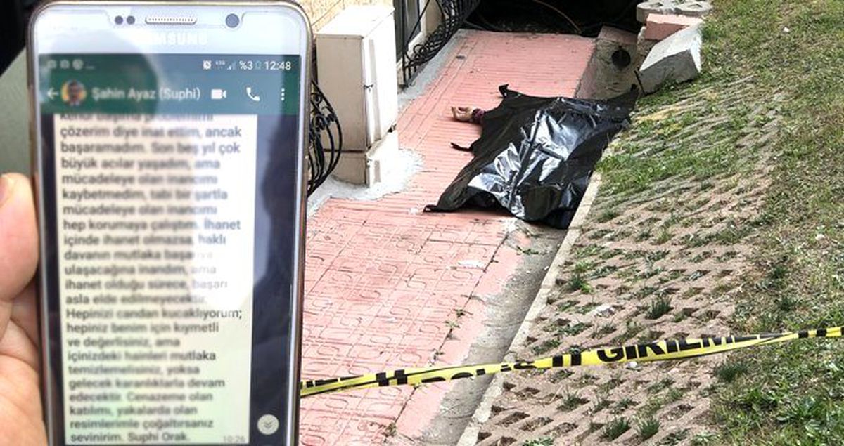 Eşinin ölümünden sonra bunalıma giren adam, yakınlarına bir mesaj bırakıp 13. kattan boşluğa atladı