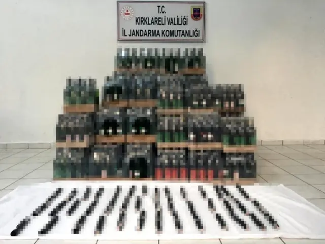 Kırklareli'de 643 litre kaçak içki ele geçirildi