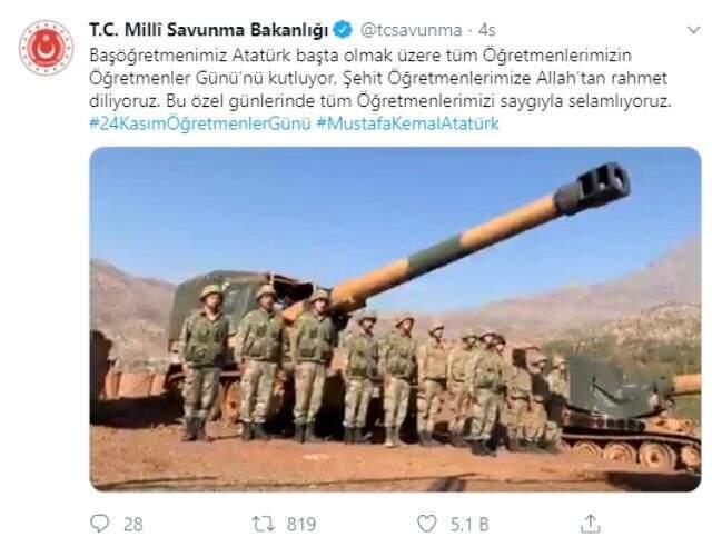 Operasyon bölgesindeki Mehmetçik'ten Öğretmenler Günü mesajı
