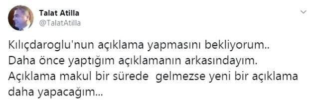 Talat Atilla'dan Kemal Kılıçdaorğlu'na 'Açıklama yap' çağrısı