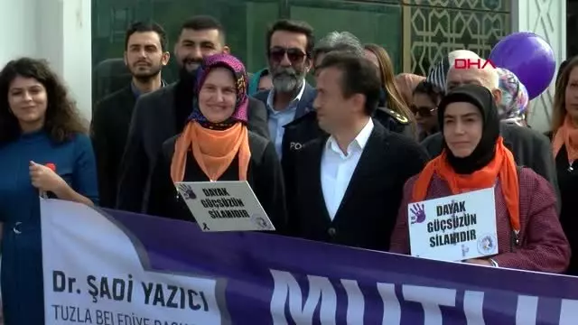İstanbul tuzla'da kadınlar için yürüdüler