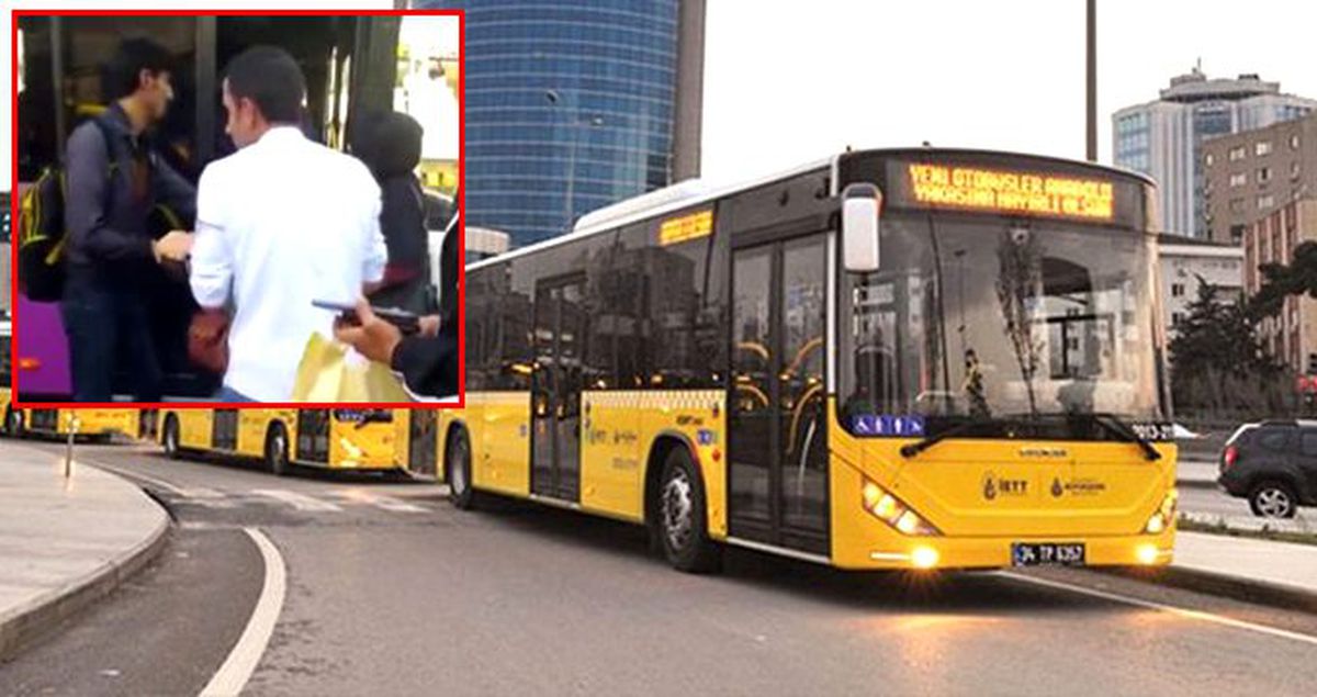 Şoför kavgayı ayırmayanlara kızdı, otobüsü durdurdu