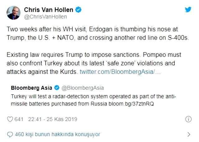ABD'den S-400 açıklaması: Türkiye'nin adımları endişe verici