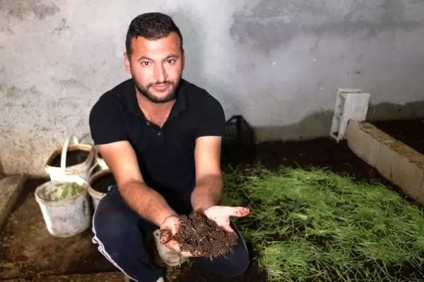 Askerlik amaciyla tek araya toplanan harçlıkla solucan gübresi üretmeye başladı