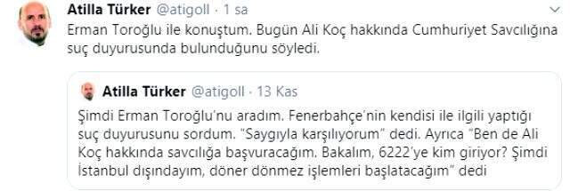Erman Toroğlu, Ali Koç hakkında suç duyurusunda bulundu!