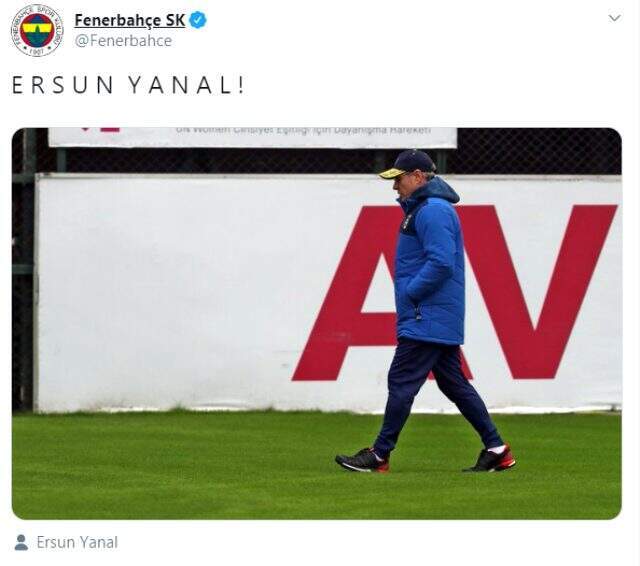 Fenerbahçe'den Ersun Yanal paylaşımı! Beğeni yağmuruna tutuldu