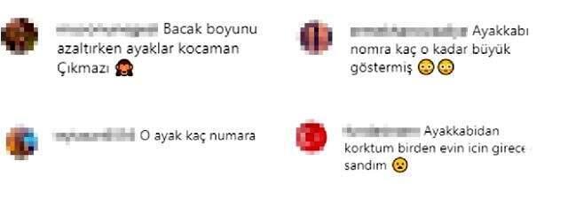 Kamerayla poz veren Şeyma Subaşı'nın büyük görünen ayakları takipçilerinin dikkatinden kaçmadı