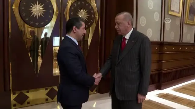 Cumhurbaşkanı Erdoğan, Irak Kürt Bölgesel Yönetimi Başbakanı Barzani'yi kabul etti