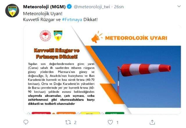 Meteoroloji ve AKOM'dan peş peşe uyarılar: Kuvvetli fırtına geliyor